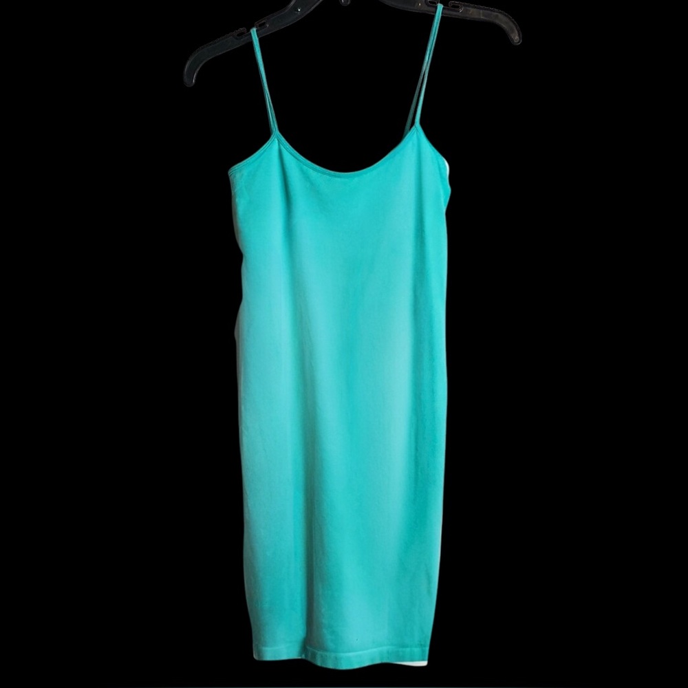 M&B Turquoise Bodycon Short Tank Dress Spandex Stretch Beach Tube Dress Size OS - Picture 1 of 5